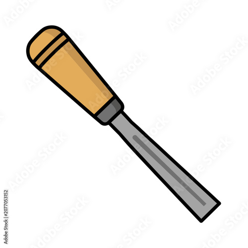 Wooden chisel vector illustration