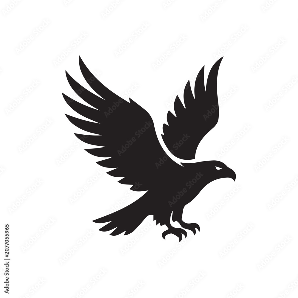 Fototapeta premium eagle silhouette isolated on white background