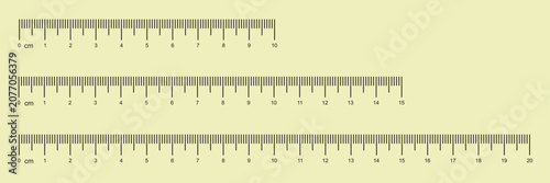 Quadro su tela Set of measuring chart with 10, 15cm and 20 centimeters