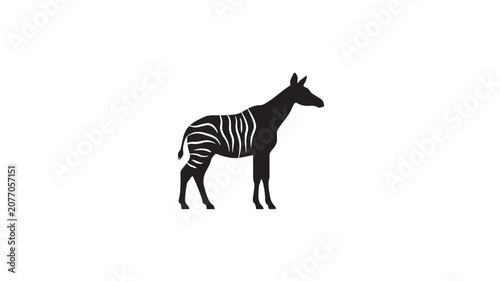 Okapi Silhouette Icon Vector Illustration