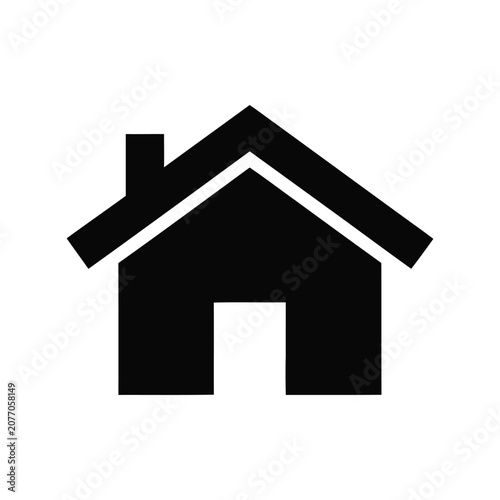 Home Icon Vector Black Simple House Symbol Isolated on White Background