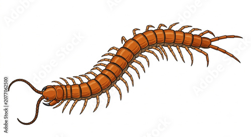 Centipede insect vector illustration isolated on white background