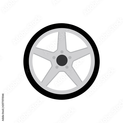 Flat design car wheel vector icon