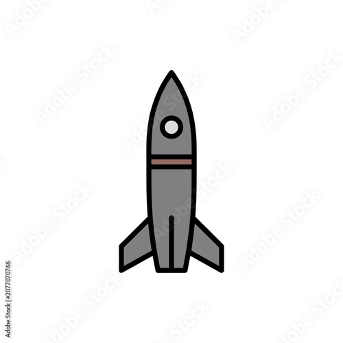 Flat vector icon of a rocket