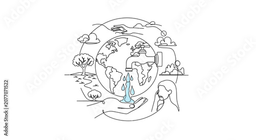 Foto Earth's Water Cycle: Conservation and Scarcity