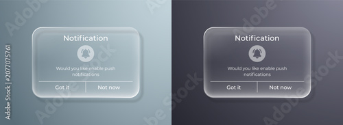 Foto 3D liquid glass phone notification interface with reminder popup window