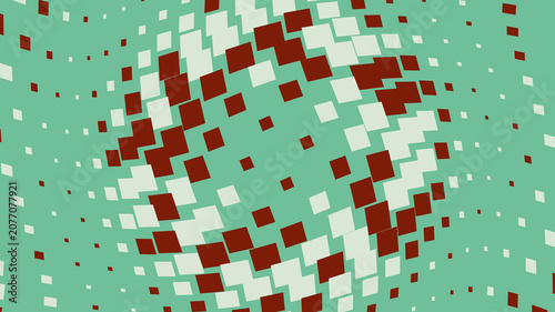Obraz na plátně Abstract pixel art with red squares pattern