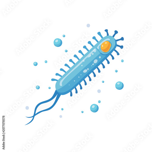 Blue Bacterium Vector Illustration