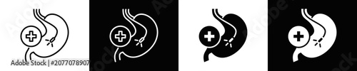 Photos Endoscopy Center Icon Set White And Black Background Style