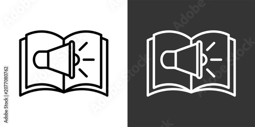 Audio Book Black And White Icon Set Collection Pack Vector Illustration