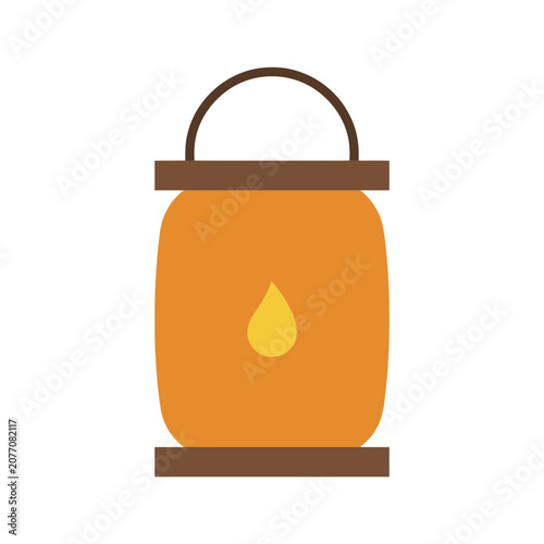 Orange paper lantern with flame illustration