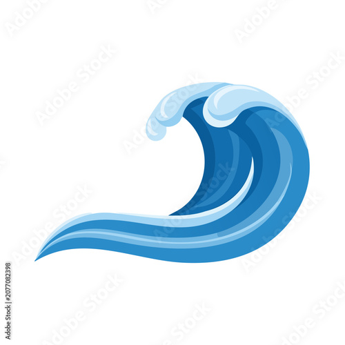Blue Ocean Wave Vector Illustration