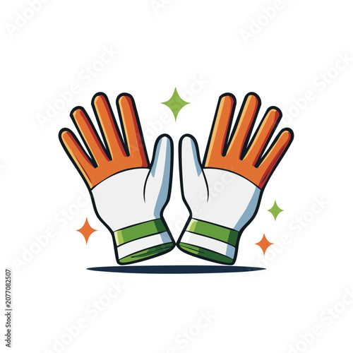 Clapping Hands in Colorful Gloves Vector Illustration