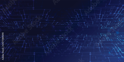 Canvas-taulu Blue Circuit Board Technology Background EPS 10