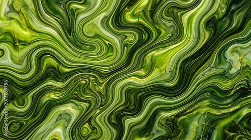 Abstract Green Marble Texture with Swirling Patterns for Backgrounds