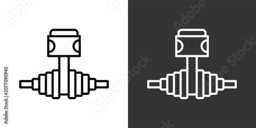 Bild auf Leinwand Crankshaft Black And White Icon Set Collection Pack Vector Illustration