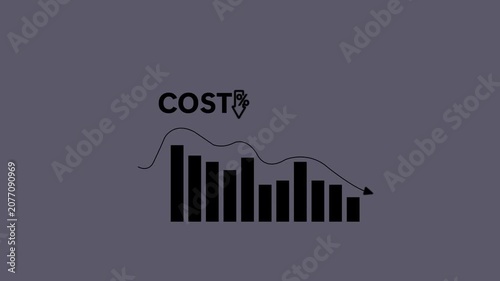 Cost reduction and cost saving through digital transformation, business cost optimization, operational cost reduction, financial savings, and resource 4k video animation.