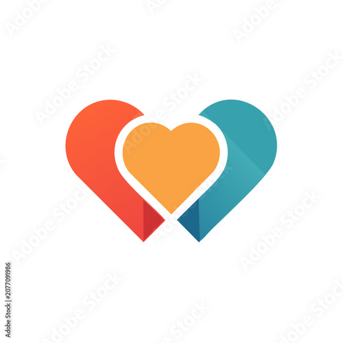 Interlocking Hearts Vector Icon