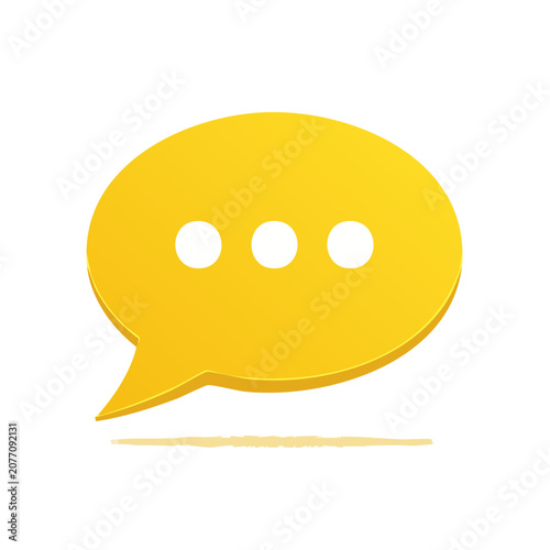 Yellow speech bubble icon with three dots