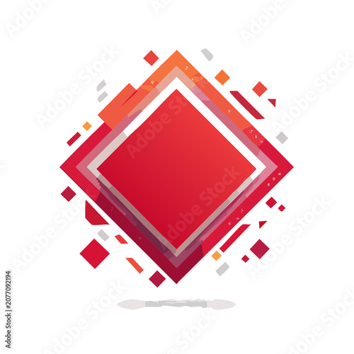 Abstract geometric diamond layered vector design
