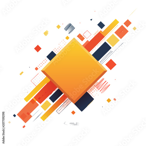 Abstract geometric shapes in flat design style