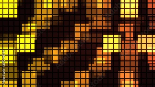 Golden computational blocks shifting on dark server matrix