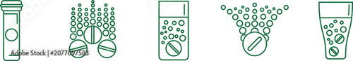 Photos Medication dosage and consumption process icons