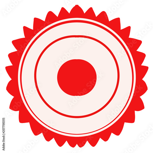 Red Award Badge Seal Stamp Illustration Isolated on White Background