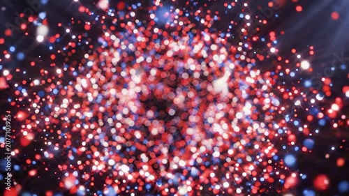 Celebrating USA Independence Day with festive fireworks in the night sky