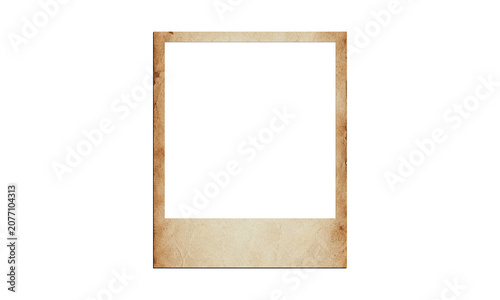 Photography Brown sepia vintage photo frame with heavy grunge stains isolated on transparent backdrop