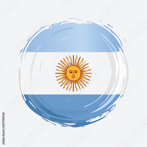 Abstract argentina flag vector in circular brush stroke design
