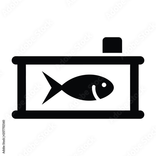 Fish in aquarium tank with black frame and background