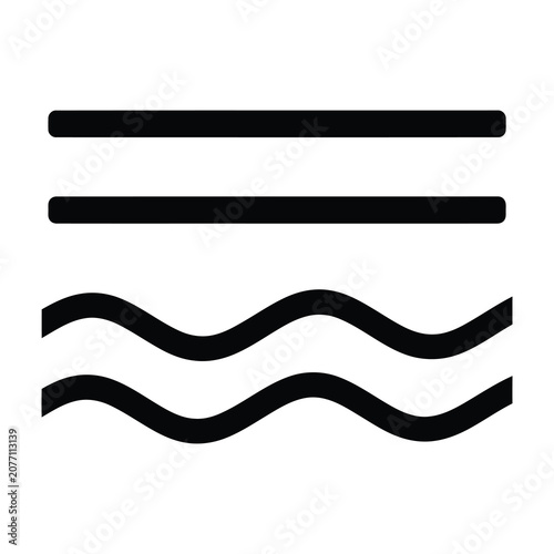 Black horizontal lines and wavy patterns on white background