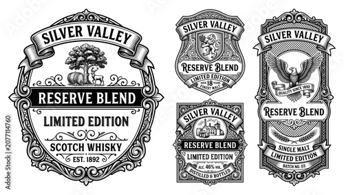 Фотография Luxury whiskey labels