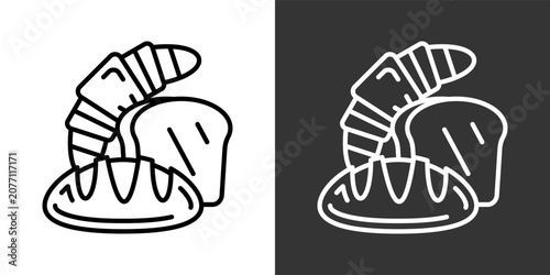 Bild auf Leinwand Bread White And Black Icon Set Collection Pack Vector Illustration