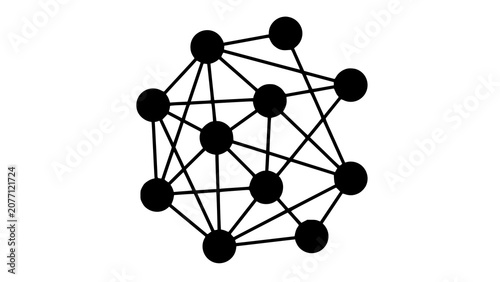 Bild auf Leinwand Network connection diagram with nodes and lines