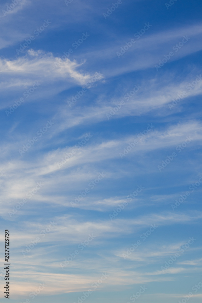 Naklejka premium Wispy Cirrus Clouds in a Blue Sky