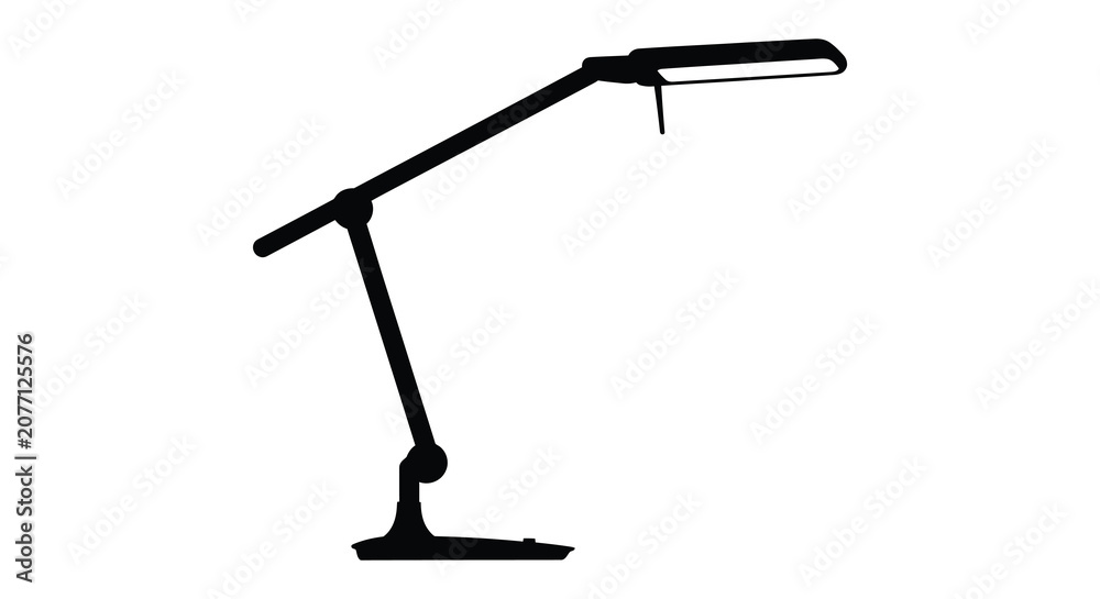 Naklejka premium modern desk lamp silhouette against a white background