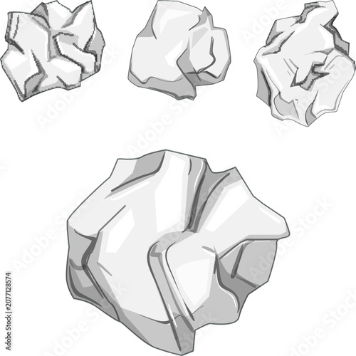 Cuadro en lienzo White crumpled paper balls forming abstract shapes and textures on a clean backg
