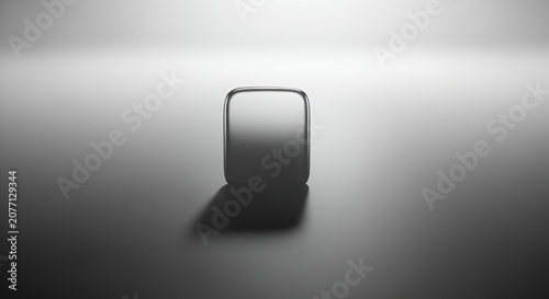 Minimalist Black and White Abstract Object with Shadow.