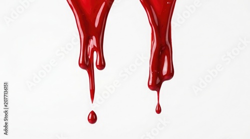 Rich chocolate dripping effect abstract red liquid flow for food and cosmetic marketing