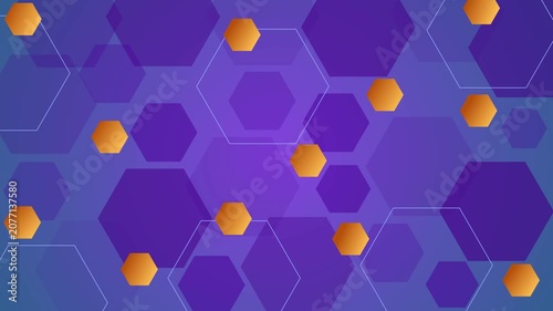 Abstract geometric background with layered hexagons animation
