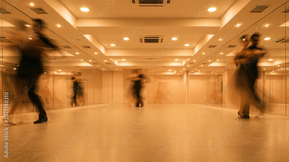 Fototapeta premium Elegant Dance in Modern Studio Setting