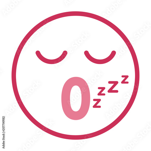 Fotografía Sleepy face emoji with open mouth and zzz symbols