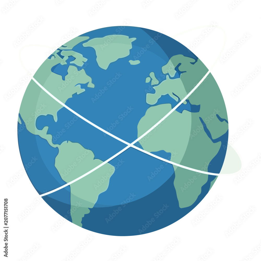 Fototapeta premium Global Connectivity Globe Vector Illustration
