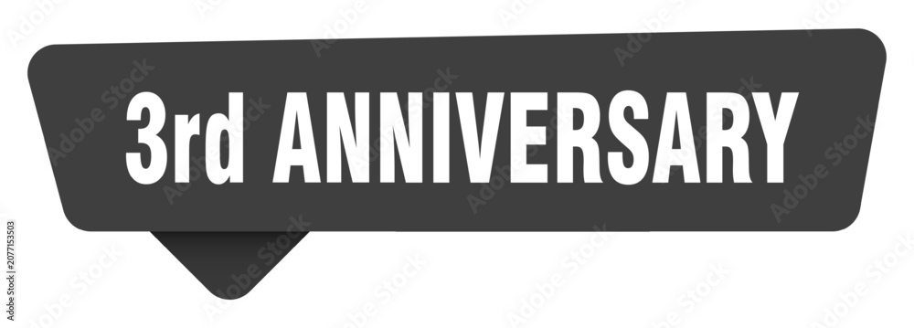 Obraz premium 3rd anniversary black sign isolated on transpatent background. 3rd anniversary sticker