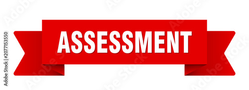 assessment ribbon isolated on transparent background. assessment ribbon