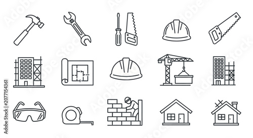Foto Construction and Building Icon Set