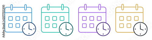 Tableau sur toile calendar schedule reminder time set icons on transparent background