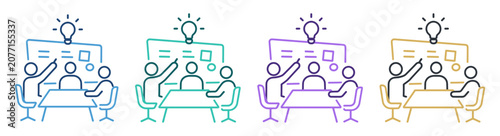 brainstorm meeting team discussion lightbulb icon set on transparent background